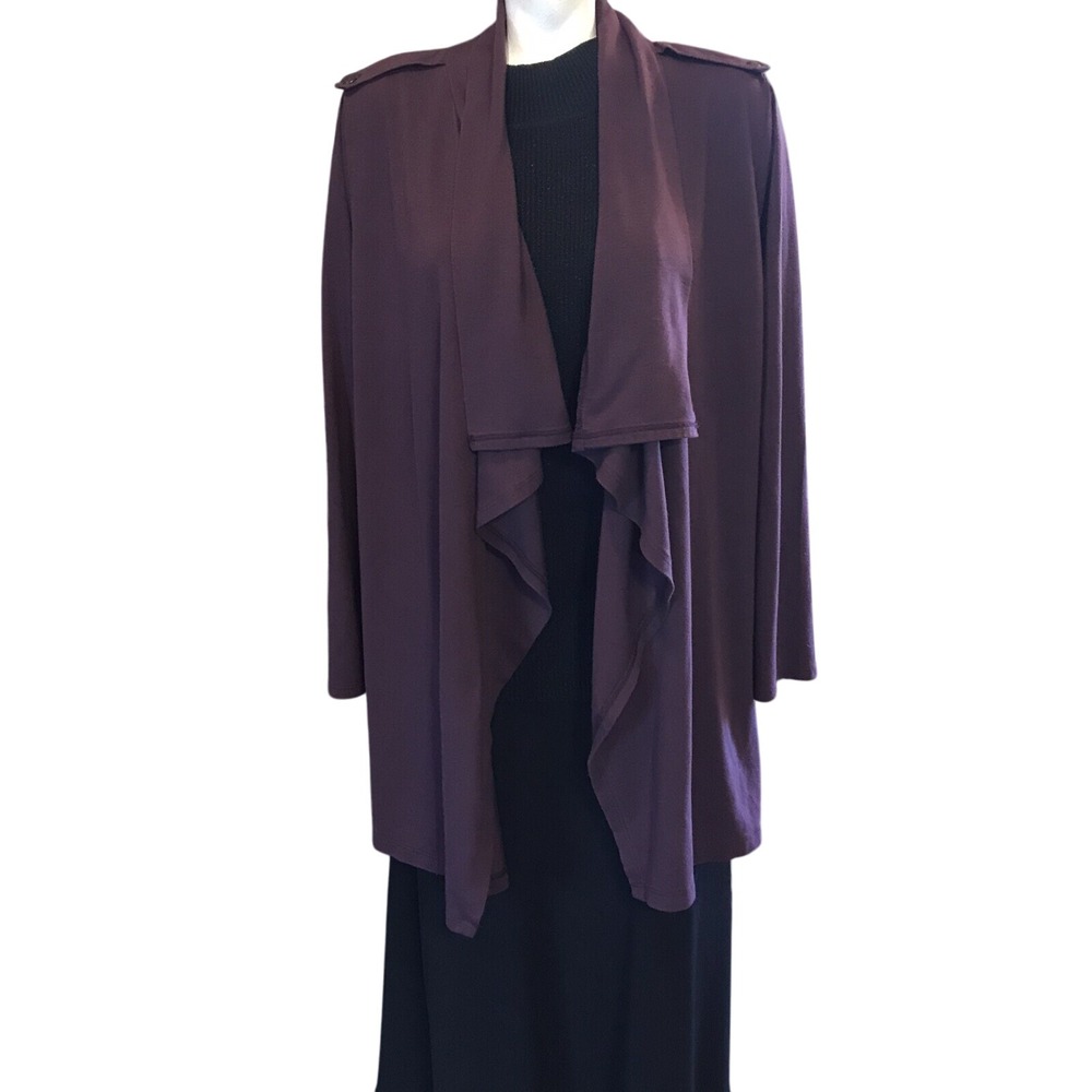 Womens Liz Claiborne‎ Size 1x Cardigan Shrug Chocolate Brown Long Sleeve